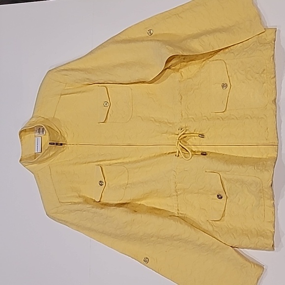 Alfred Dunner Full Zipper Textured Anorak Spring Jacket Yellow 16 - Picture 5 of 17